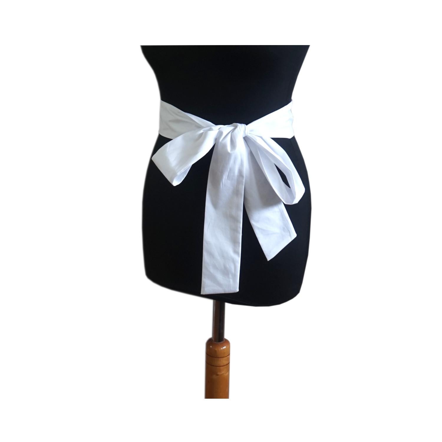 cotton white  sash, two sides , two layers