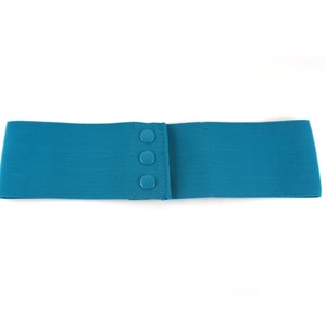 Turquoise  Elastic Stretch Corset Snap Belt - 8cm
