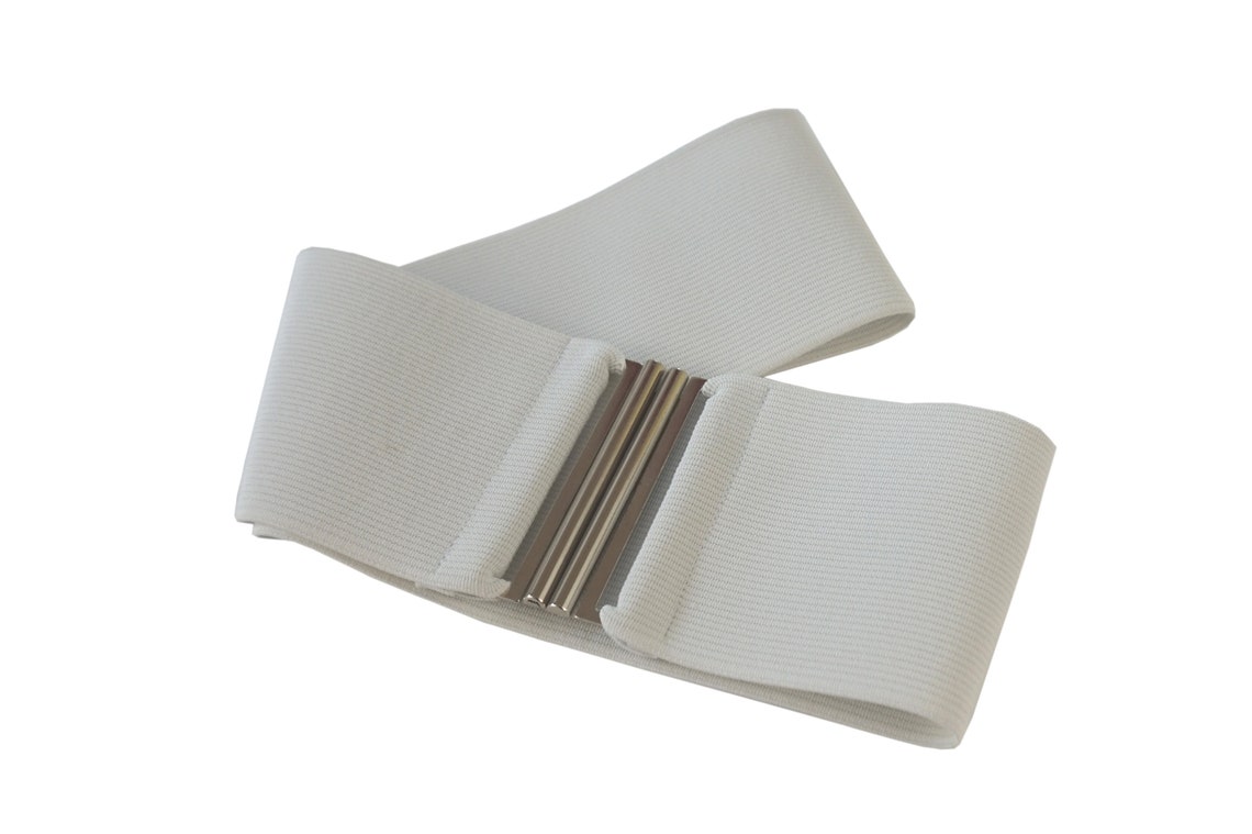 White Wide Stretch Elastic Belt 7cm Etsy