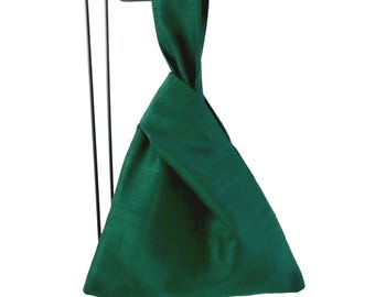 Dupioni-knooptas van groene zijde