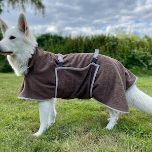 Brown Dog Bathrobe length of the robe 70 cm image 1