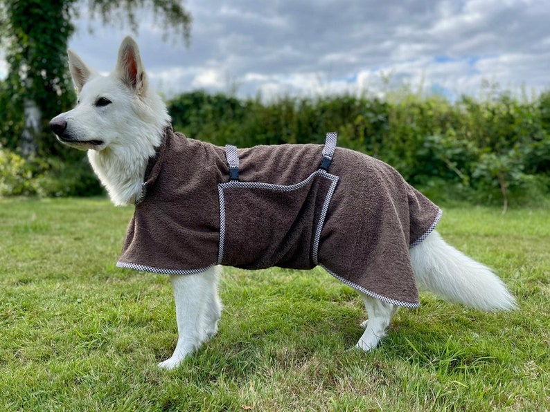 Brown Dog Bathrobe length of the robe 70 cm image 1