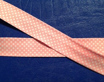 Polka Dots Slanted Ribbon Pink * 30 mm