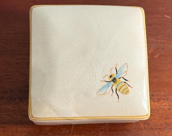 Charming Porcelain Bee Trinket Box