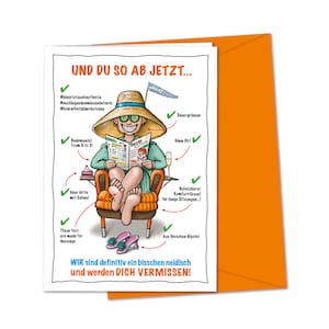 Carte XXL coquine collègue de retraite - pour dire au revoir à la retraite, à la retraite, à la retraite partielle - carte d'adieu amusante pour les retraités