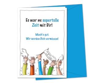XXL Card Supertolle Time - Afscheidskaart Afscheid bij pensionering Verhuizing Bedrijf Wijzigen Gedeeltelijk pensioenjaar in het buitenland