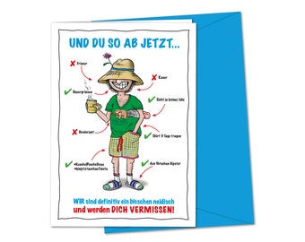 Sehr freche XXL Karte für Kollege zur Rente, lustige Grußkarte zum Ruhestand, Pensionierung, Altersteilzeit, Rentenkarte, Ruhestandskarte