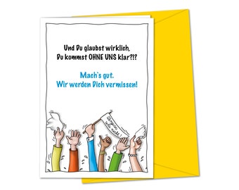 Lustige XXL Karte für Kollegen, Freunde oder Familie zum Abschied, zur Verabschiedung, zur Rente, zum Ruhestand