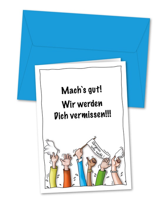 Süße Große Karte Zur Verabschiedung Zum Abschied Inkl Umschlag Xl Oder Xxl