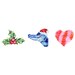 blue alligator Christmas Santa hats Watercolor print image 1