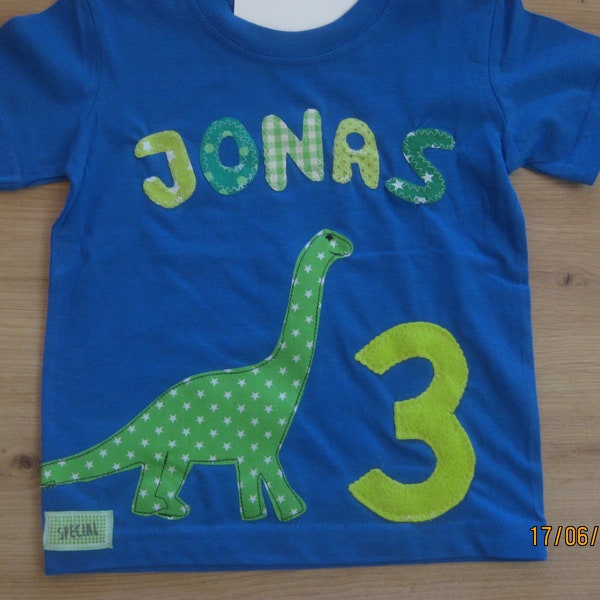 Geburtstagsshirt*Zahl*Name*Dinosaurier*Langhals*Dino*Sternchen*Jungs*