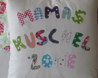 Tolles*Kissen*MAMAS KUSCHELZONE*40x40*Muttertag*