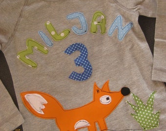 Geburtstagsshirt*Zah1*2-3-4-5-6-7-8*FUCHS*Name*Mädchen*Junge*