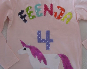 Geburtstagsshirt*Zahl 3-4-5-6-7*Name*Einhorn*Zebra*Pferd