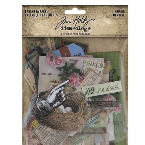 Tim Holtz Idea-ology Ephemera Pack Memoir - TH94221 mixed media Collage junk journaling mini album scrapbooking,