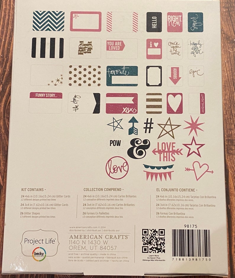 Becky Higgins Project Life Glitter Kit Cards Journal Cards - Etsy