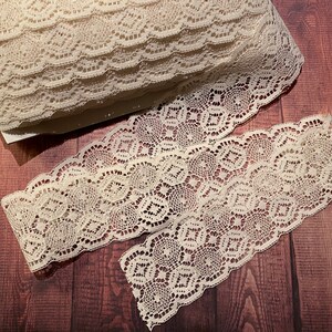 Ivory Lace Trim, Shabby Chic, Junk Journal, Vintage Galloon Lace, Junk Journal, Mixed Media, Scrapbooking, Snippets