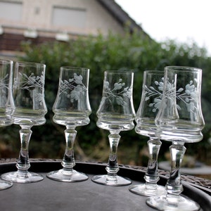 6 liqueur glasses, grappa glasses, sherry glasses 60s