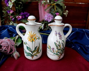 Oil and vinegar jugs, ceramics, Villeroy and Boch Botanika, spice bottles