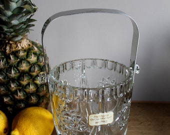 verre glaçon, bac à glaçons, seau à glace, verre en cristal Walter, années 60, accessoires de bar, ustensiles de bar, lanterne