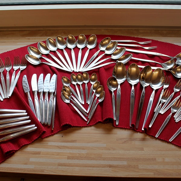 59 pieces cutlery, '60s, OKA silver cutlery, Otto Kaltenbach auerhahn, 100 edition, cutlery with cutlery