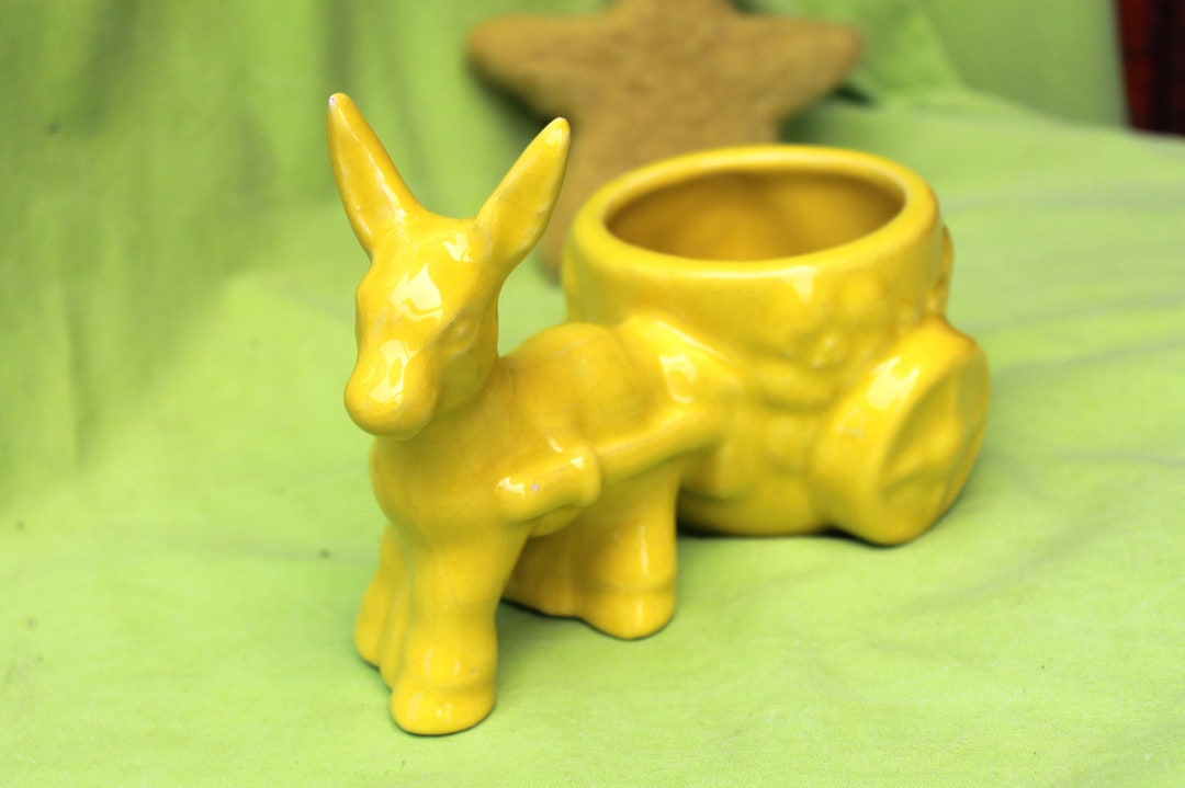 Vintage Keramik-Esel Blumentopf – Niedlicher Sukkulententopf Oder Vase Für Dekoration & Geschenke