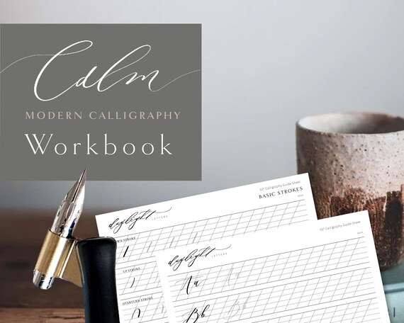 Calming Modern Calligraphy Printable Worksheet Learn - Etsy