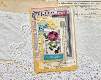 FLOWER Blank Collage Travel Journal, Carnet de voyage vierge, livre de voyage vintage