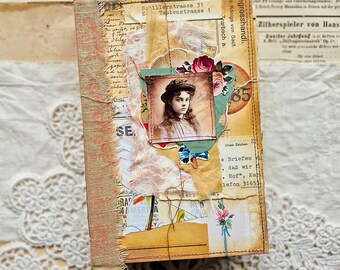 Vintage Collage Cover Junk Journal, Scrapbook, Handmade Junk Journal