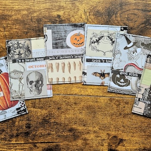6 peças. Cartões de diário de lixo de Halloween, kit de itens efêmeros de diário de lixo