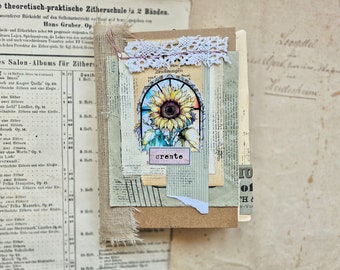 CREATE Mini Junk Journal aus altes Papier und Scrapbook Papier