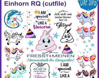 Plotterdateien Einhorn Schneideplott Plottervorlage Cutting Set Einhorn Einhörner Unicorn SVG DXF