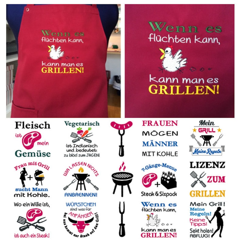 Stickdateien für dein Grillfest Nr. 2 mit vielen Sprüche zum Thema grillen und BBQ Bild 2