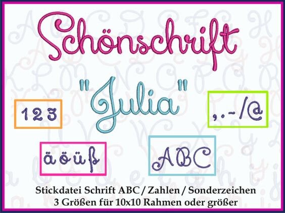 Embroidery files ABC letters alphabet numbers
