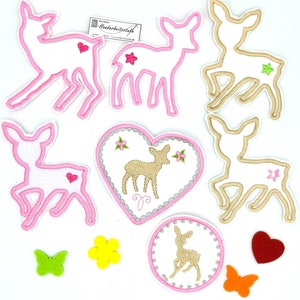 Stickdateien Crazy Kitz Rehe Bambi Applikationen, Stickmuster Baby, Geburt, 44 Dateien, ab 10x10 Rahmen, mit Rahmen, RockQueenEmbroidery Bild 10