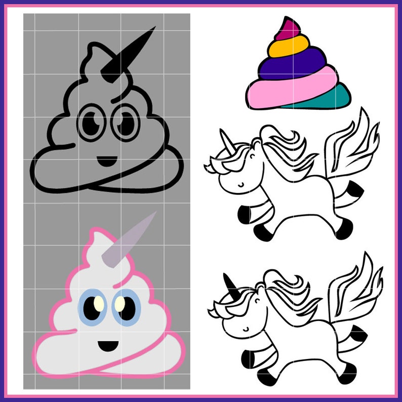 Plotterdateien Einhorn Schneideplott Plottervorlage Cutting Set Einhorn Einhörner Unicorn SVG DXF Bild 2