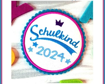 Stickdatei Schulkind 2024 Applikation Schulkind 24 Schule Schulanfang Erster Schultag erste Klasse