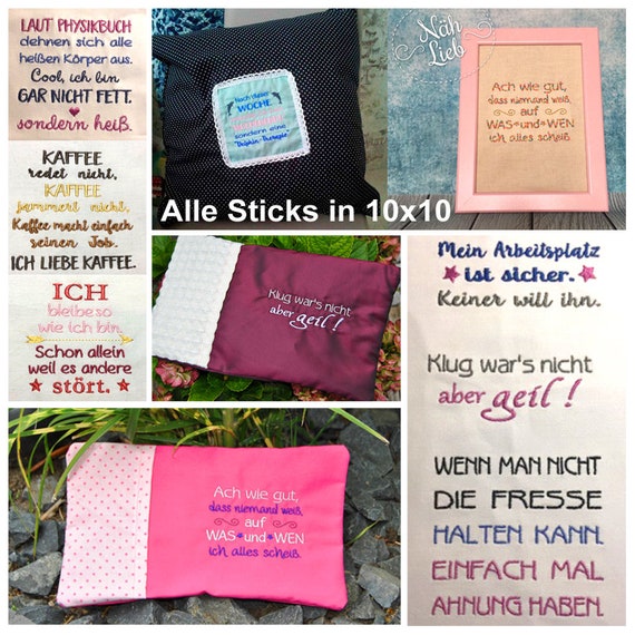 Rock Queens Sprüche Set Nr 20 Freche Sprüche Stickdatei 16 Sprüche 18 Dateien Für 10x10 Rahmen Für Teenies Rockqueenembroidery