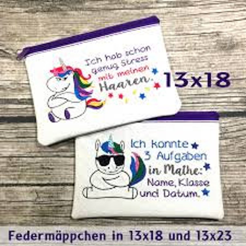 Stickdateien Crazy Unicorn Einhorn Set, verrücktes Einhorn, freche Sprüche, ab 10x10 Rahmen, 108 Dateien, 37 Motive, RockQueenEmbroidery Bild 1