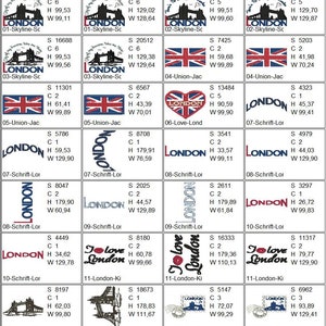 Embroidery files London Love England with Tower Bridge image 3