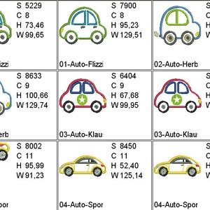 4 Autos als Stickdatei Set: Kreative Vielfalt für Kinder Applikationen Bild 2