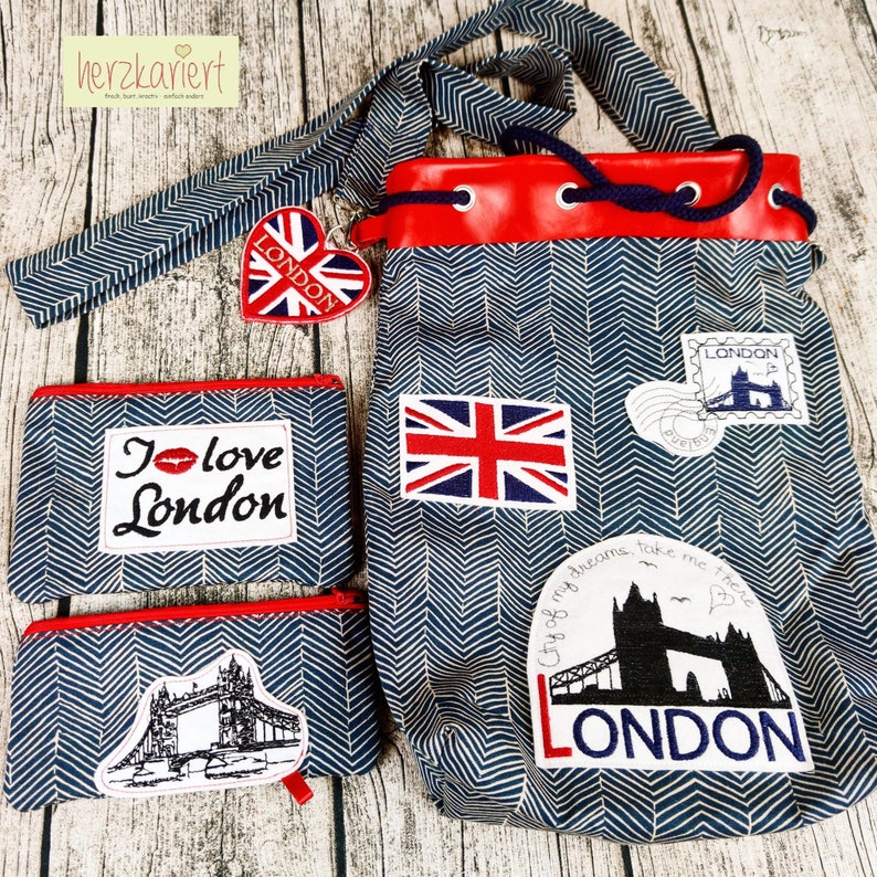 Embroidery files London Love England with Tower Bridge image 8