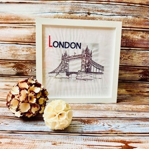 Embroidery files London Love England with Tower Bridge image 4