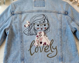 Embroidery files Cute Girls Doodle Girls Set