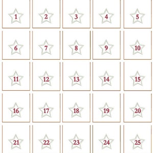 Stickdateien Weihnachten ITH Adventskalender W26 Anhänger 10x10 Set in the hoop Advent Kalender image 2