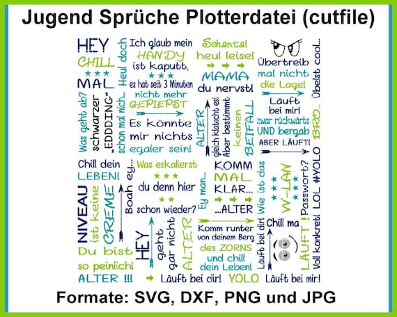 Plotterdatei Sprüche Jugend Cutting Plotter Set Jugend Etsy Österreich
