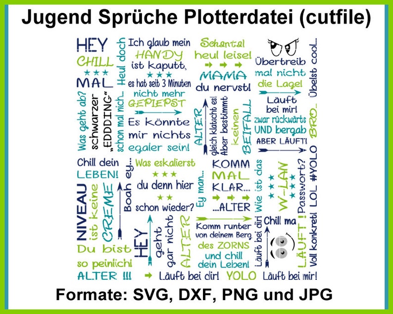 Plotterbestand uitspraken jeugd snijplotterset jeugduitspraken, brutale uitspraken, grappige uitspraken, hé kerel, stomme uitspraken RockQueenEmbroidery afbeelding 1