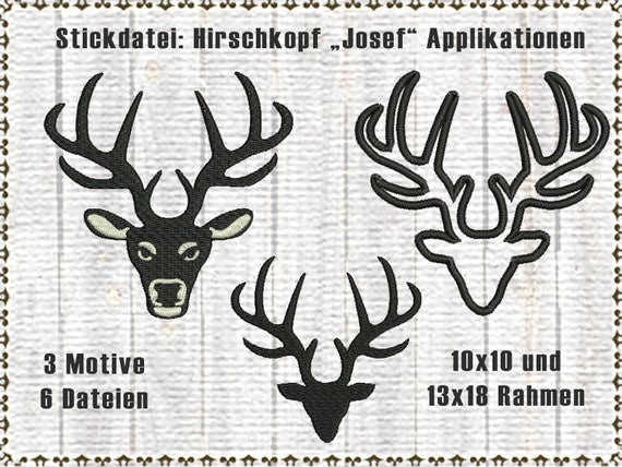 Hirsch Kopf Hirsch Kopf Buck Head Applikation Patch Rot Etsy