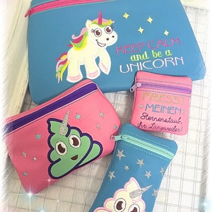 Stickdateien ITH Einhorn Taschen 48 Dateien in the hoop zipper bag Reißverschuß Tasche embroidery files RockQueenEmbroidery Bild 7