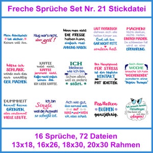 Stickdateien Rock Queens Set Nr 21 Freche Sprüche Stickmuster RockQueenEmbroidery
